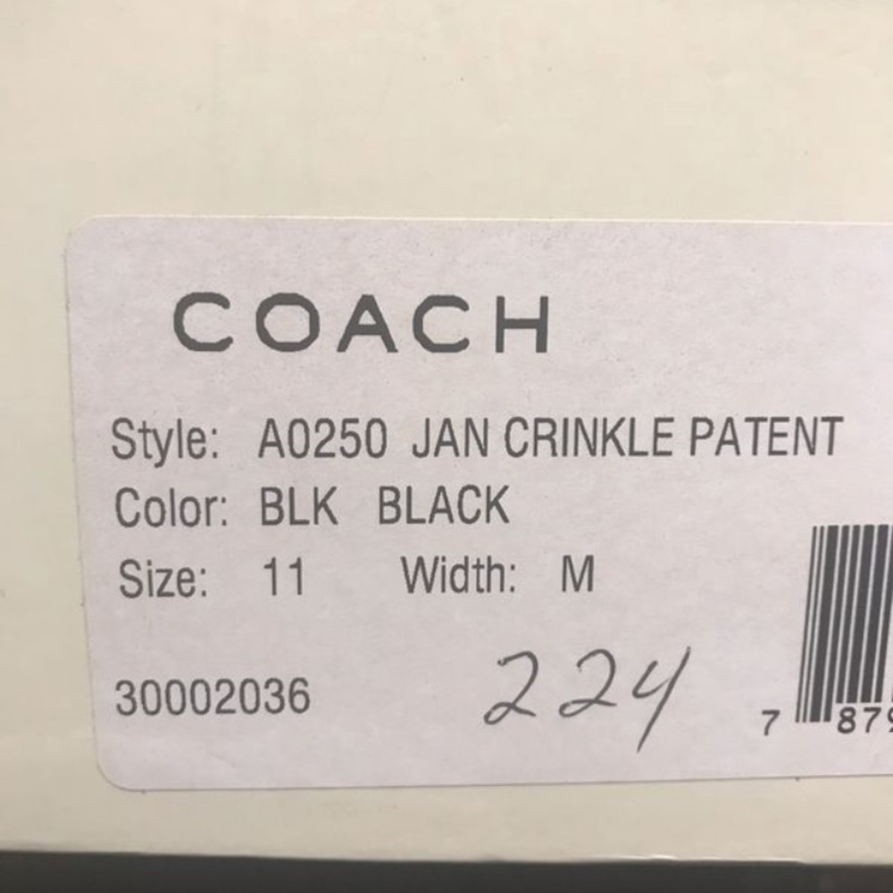 Black Coach Platform Sandals Jan Crinkle Patent
